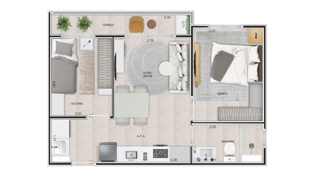 Apartamento, 2 quartos, 38 m² - Foto 1