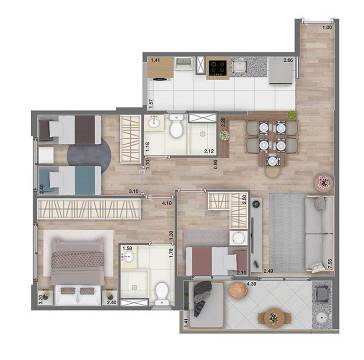 Apartamento à venda com 3 quartos, 69m² - Foto 7