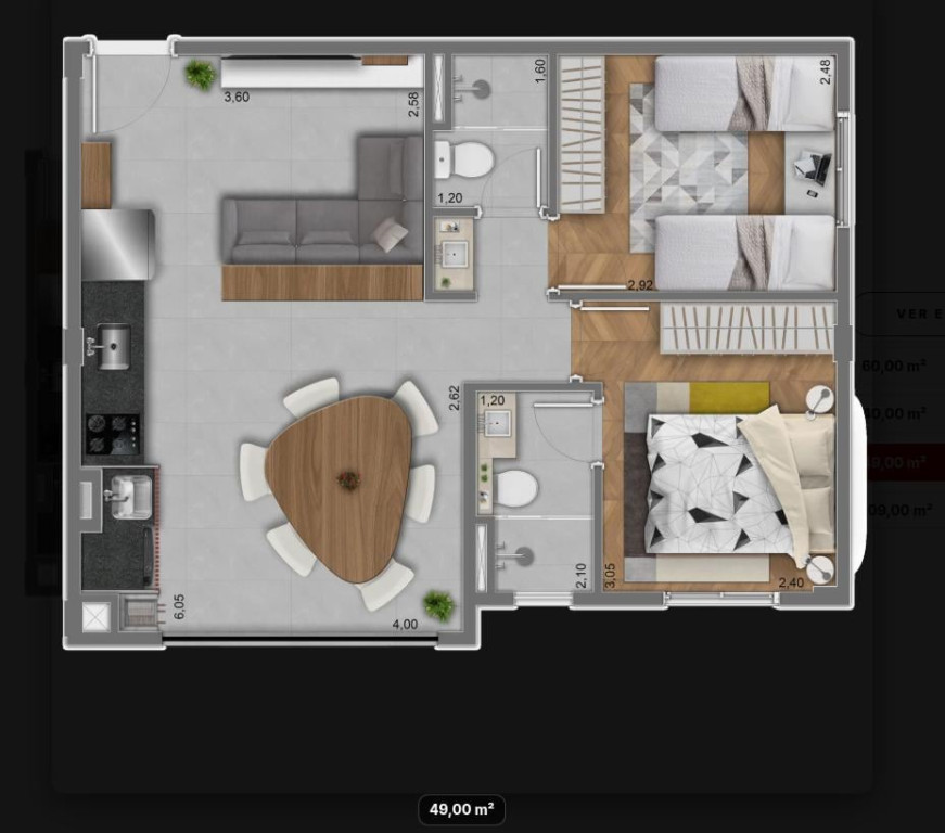 Apartamento, 2 quartos, 49 m² - Foto 3