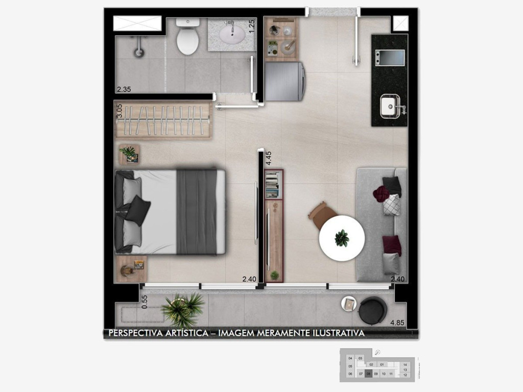 Apartamento, 1 quarto, 25 m² - Foto 29