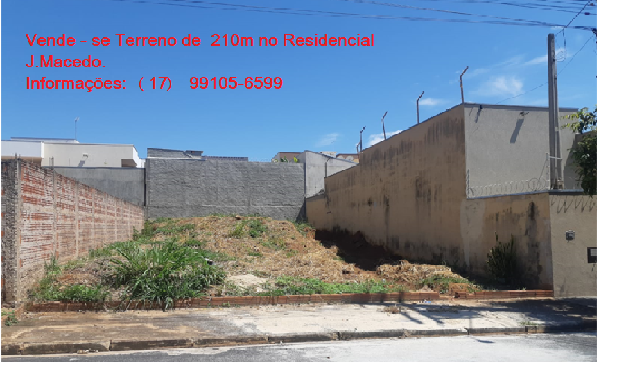 Captação de Terreno a venda na Rua Luiz Domingos Pagani, Parque Residencial J. Macedo, São José do Rio Preto, SP