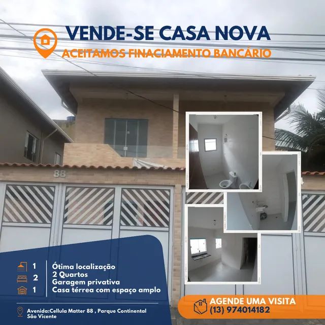 Captação de Casa a venda na Avenida Cellula Matter, Parque Continental, São Vicente, SP