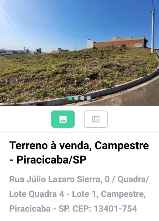 Captação de Terreno a venda na Rua Júlio Lazaro Sierra, Campestre, Piracicaba, SP