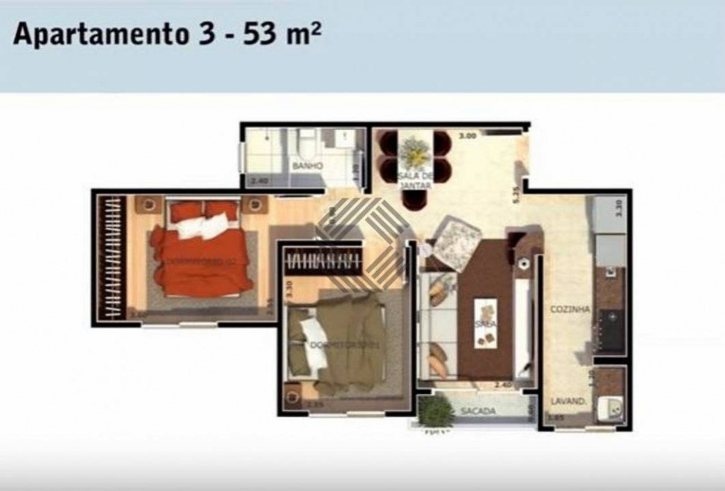 Apartamento à venda com 2 quartos, 56m² - Foto 2