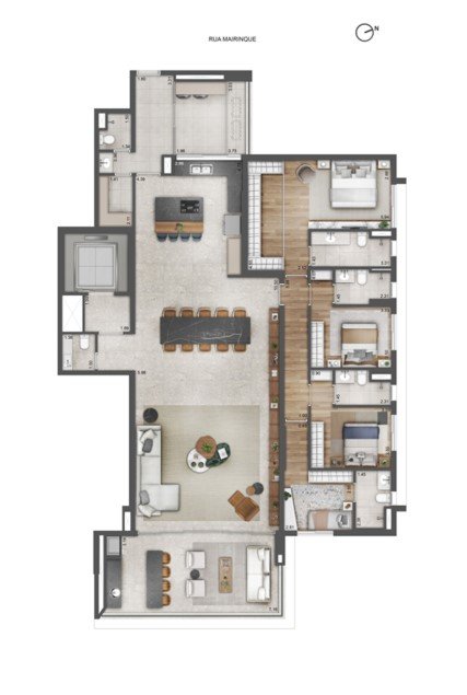 Apartamento à venda com 4 quartos, 232m² - Foto 1