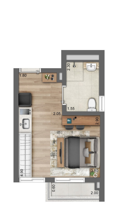 Apartamento à venda com 1 quarto, 24m² - Foto 1