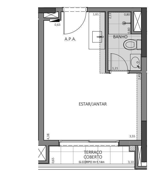 Apartamento à venda com 1 quarto, 22m² - Foto 2