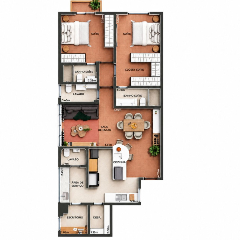 Apartamento, 2 quartos, 102 m² - Foto 3