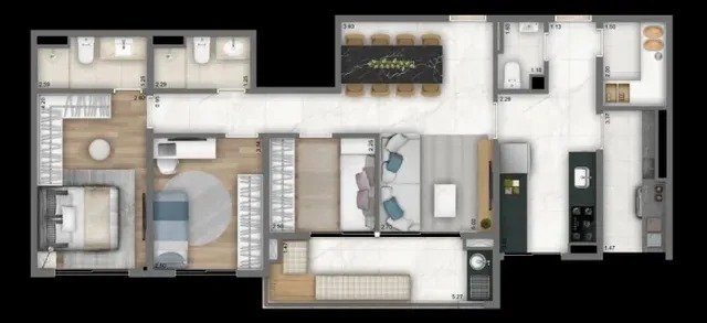 Apartamento à venda com 3 quartos, 90m² - Foto 3